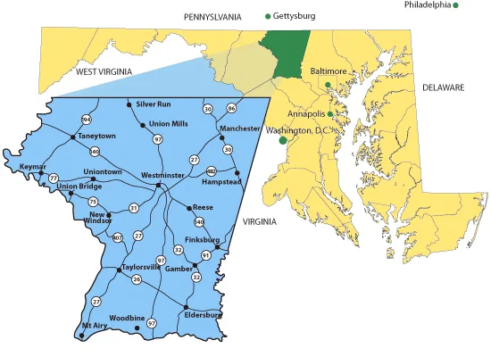 Areas We Serve — Westminster & Carroll County, MD